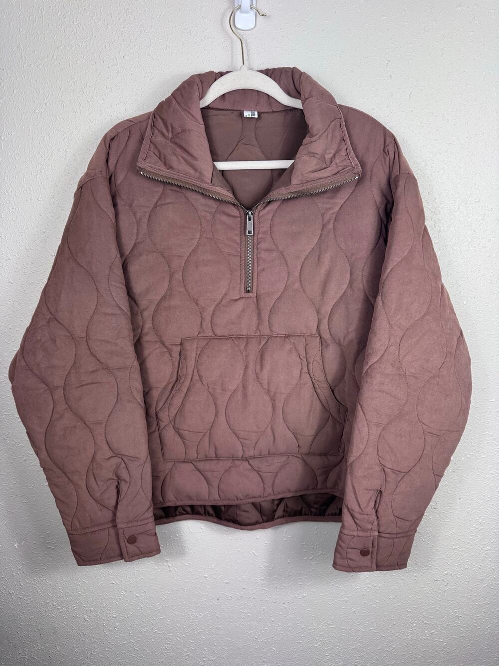 Double Zero Quilted Brown Pullover Womens Size Large